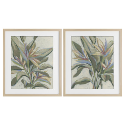 «Tropical Pastel Paradise», ensemble de 2 impressions encadrées sous verre, design par June Erica Vess