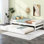 Lit plateforme blanc avec lit gigogne en bois de pin blanc - Fabrication durable de qualité pour la chambre à coucher