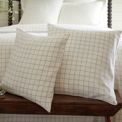  Schoolhouse Navy Windowpane Plaid Cotton Sham Cover