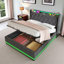 Upholstered 4Ft6 Ottoman Bed Frame With 360 Surround Led Function With Charging Function Hydraulic Storage Bed Frame With Large Storage Space  (No Mattress)-552866260-543822487