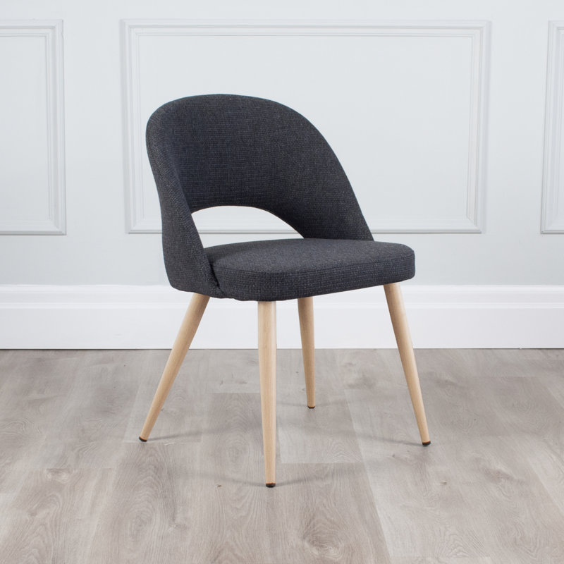Chaise d'appoint en tissu Albeiro, Naturel, Gris clair