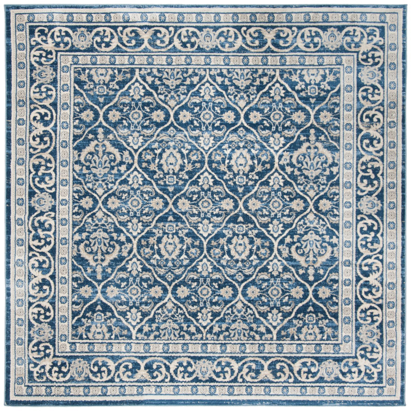 Llana Navy/Light Grey Rug, Square 5'