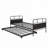 Metal Daybed Platform Bed Frame with Trundle Built-in Casters
