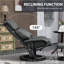Fauteuils inclinables avec repose-pieds, fauteuil inclinable de massage pivotant à 360 °, moderne | Gris anthracite | Cuir PU