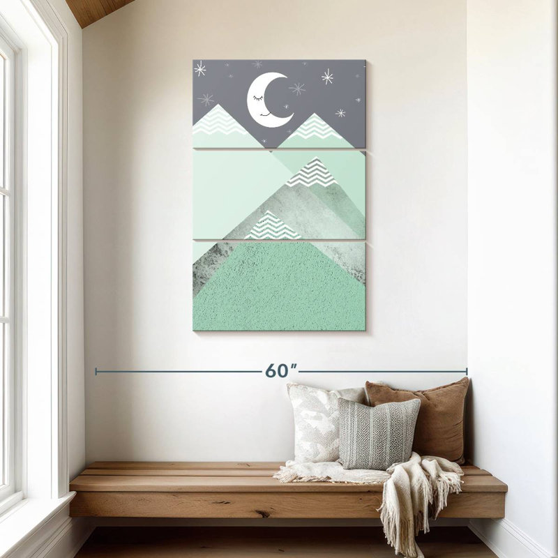 Alvord Mint Green Mountains I, 45" H x 28" W