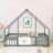 Wood Floor Bed With Safety Guardrails, House-Shaped Design-1360141027-1360141054
