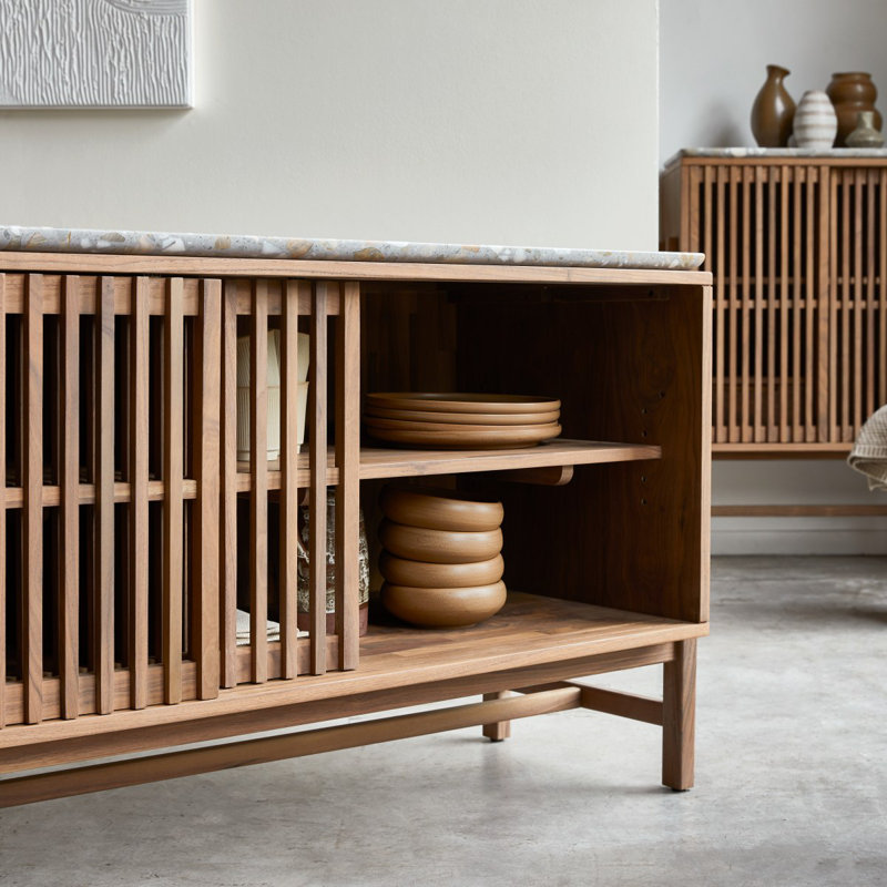 Isaure Solid Walnut and Terrazzo Premium Sideboard