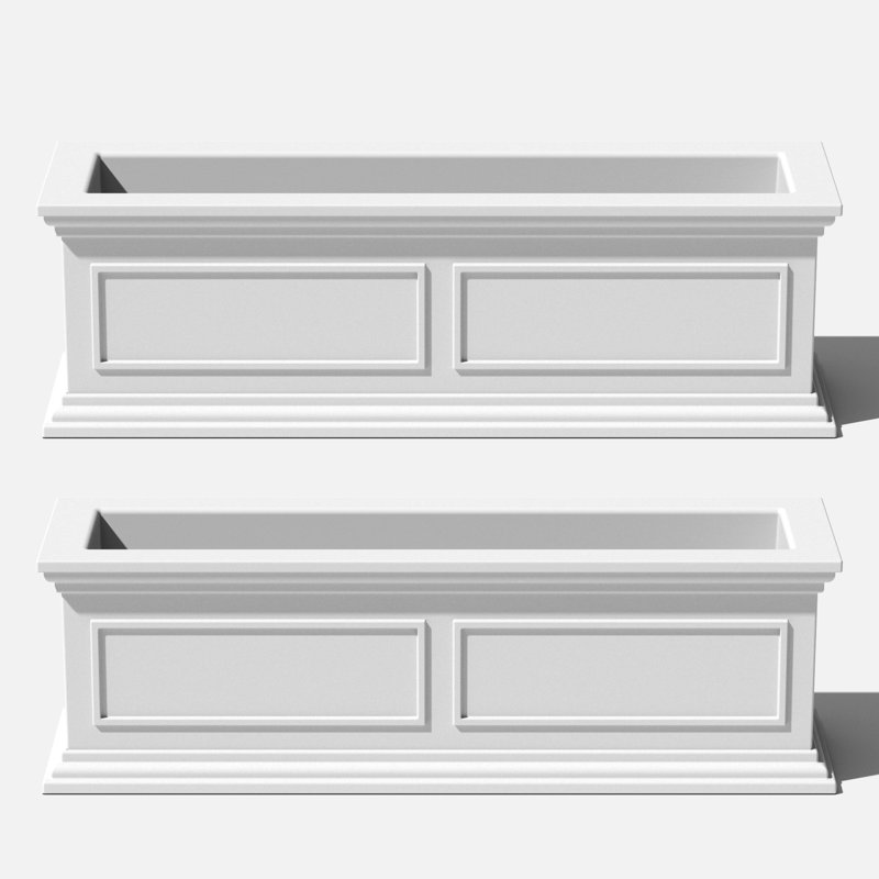 Abram Window Box Planter, White, 2