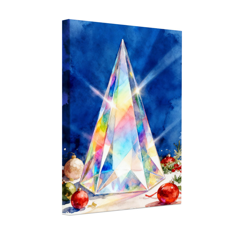 Prisme de Noël en cristal, H 18 po x l 12 po