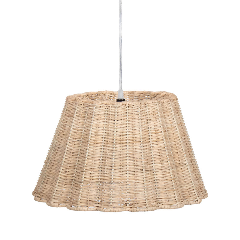 Luminaire suspendu en rotin festonné