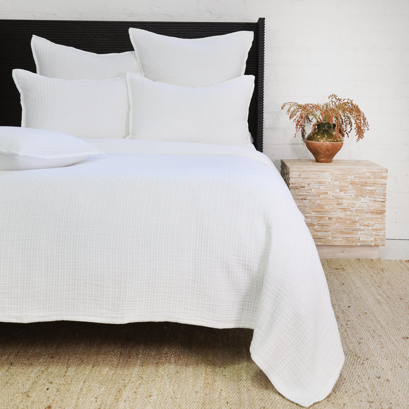 Couverture 100% coton Chatham, Très grand, Blanc