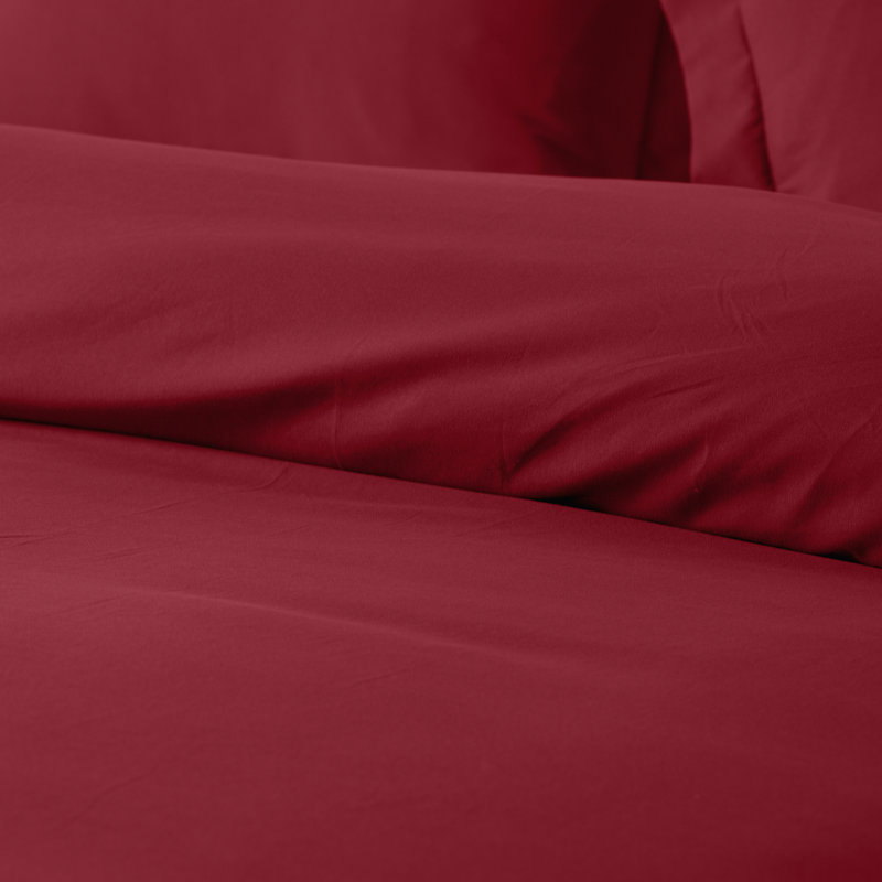 Modern Microfiber Duvet Cover Set - Basics by Wayfair™, Red, Full/Queen Duvet Cover + 2 Full Shams