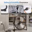 Ventilateur de plancher 20 po en métal haute vitesse, circulateur d'air froid industriel à 3 vitesses avec inclinaison réglable de 120 °-129105606