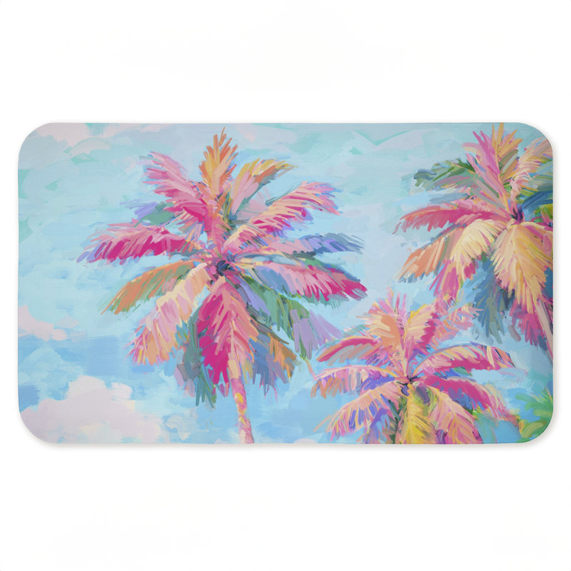 Tapis de sol anti-fatigue Vibrant Tropics Palm, imprimé par Ziwei Li, Vibrant Tropics Palm Tree