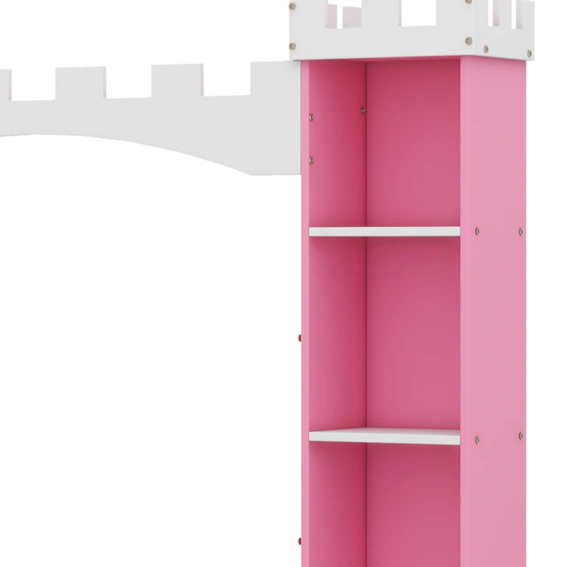 Lit plateforme en bois Dreamy, Rose/Blanc