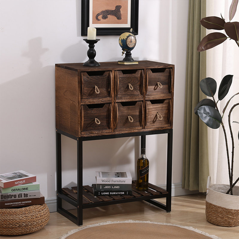 Console rectangulaire en bois manufacturé brun massif