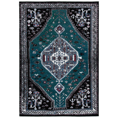 Tapis oriental vert / noir