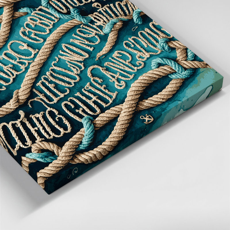 «Nautical Nautical phrases», art mural sur toile grise, H 12 po x l 18 po
