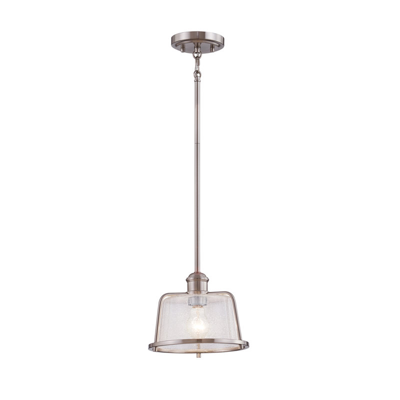 Enedina 1 - Light Single Pendant, Brushed Nickel, 7.25" H x 9" W x 9" D