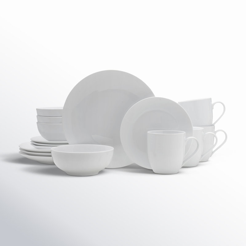 Max Coupe 16-Piece Porcelain Dinnerware Set, Service for 4