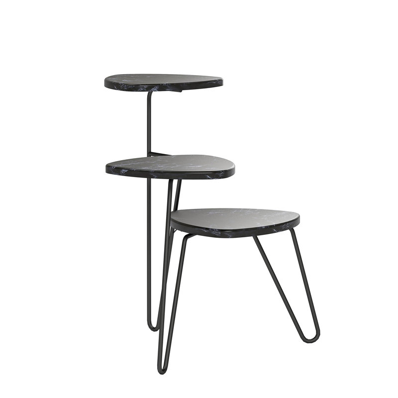 Montegue Plant Stand, Black Marble