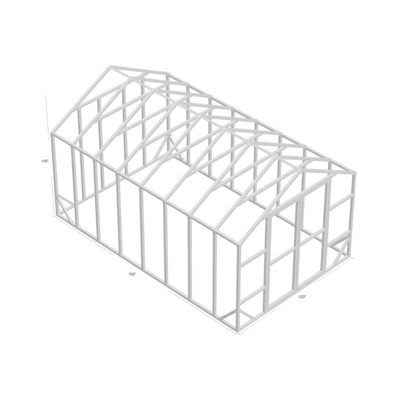 E-Z Frame 10X16 DIY Storage Shed Kit, 10' W x 16' D