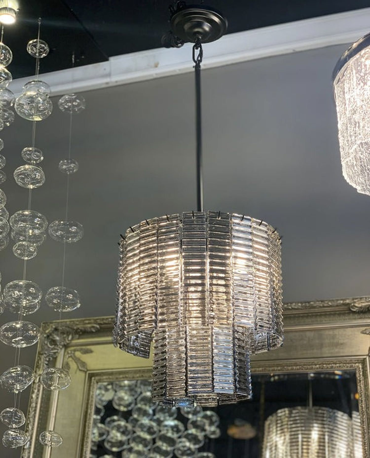Round Ribbed Glass Rosdorf Park Cuirass Round Ribbed Glass Tile Chandelier - Wayfair Canada