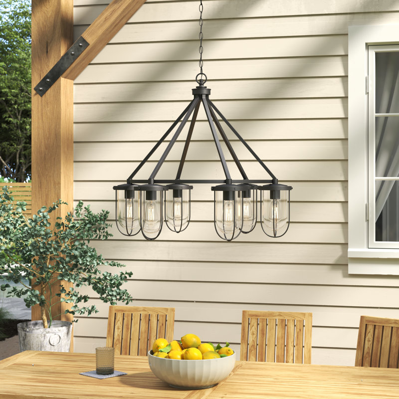6 - Light Outdoor Chandelier