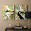 «Parrot in the Leaves I», reproduction encadrée de qualité supérieure - prête à être accrochée - aucun clou requis - aucun clou requis-854006734-854006720