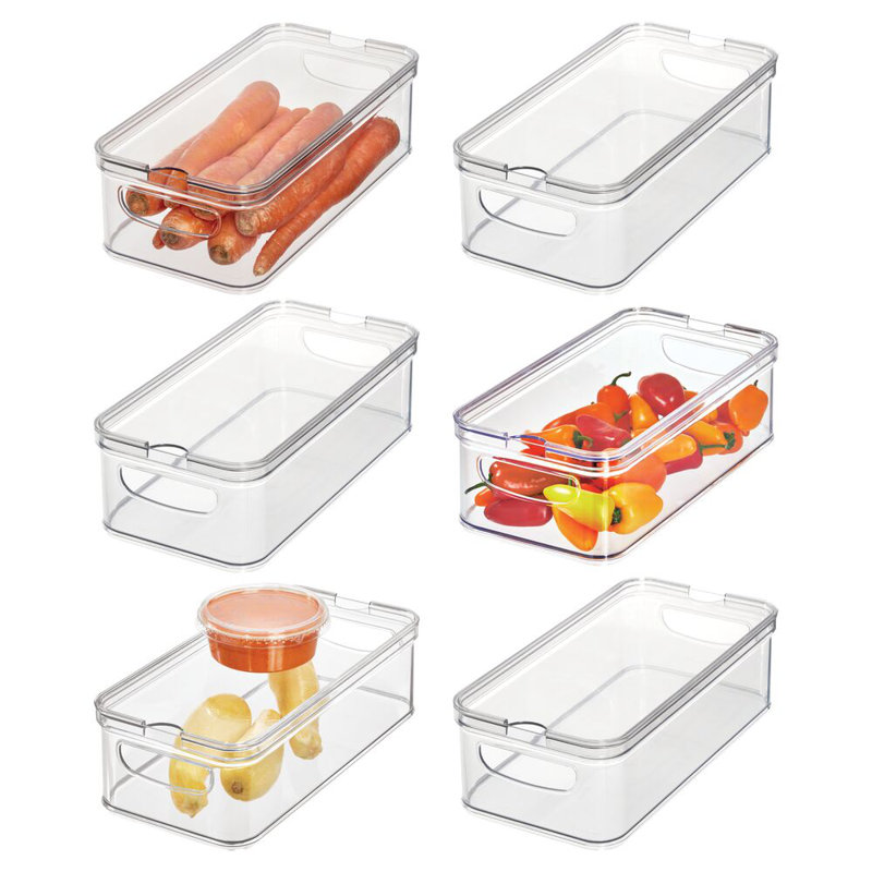 Bacs de rangement empilables avec couvercle pour produits frais iDesign - Idéal pour les fruits, les légumes et les collations