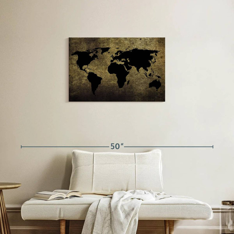Carte du monde noir Aliaz