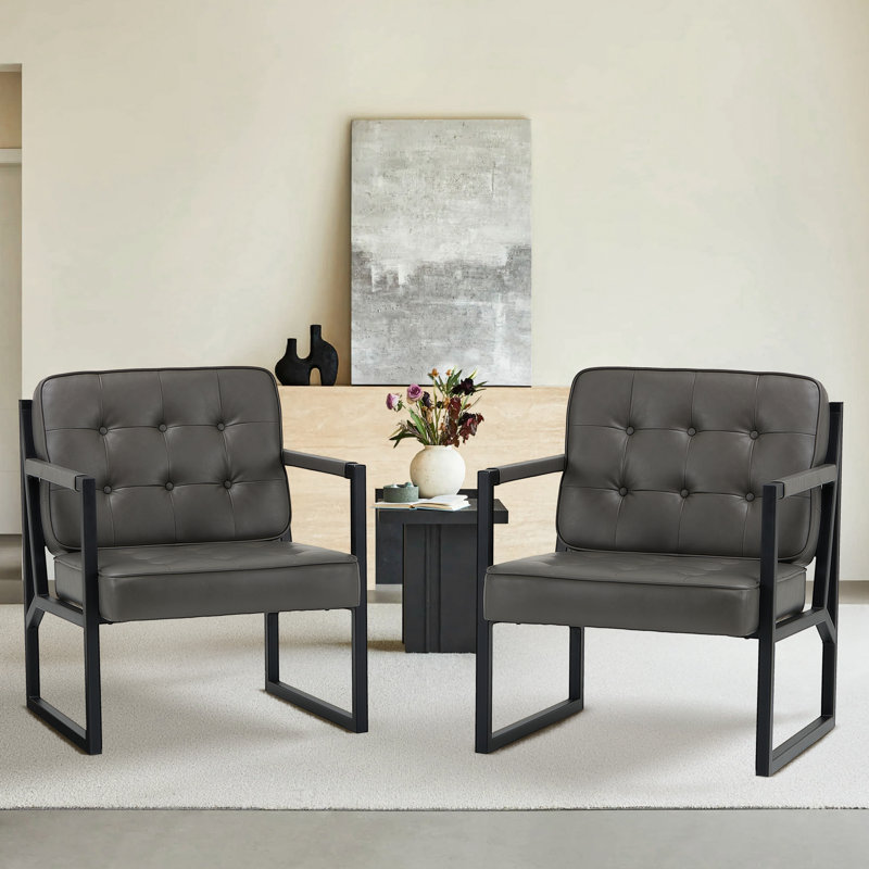 Fauteuil d'appoint Modern, Similicuir gris