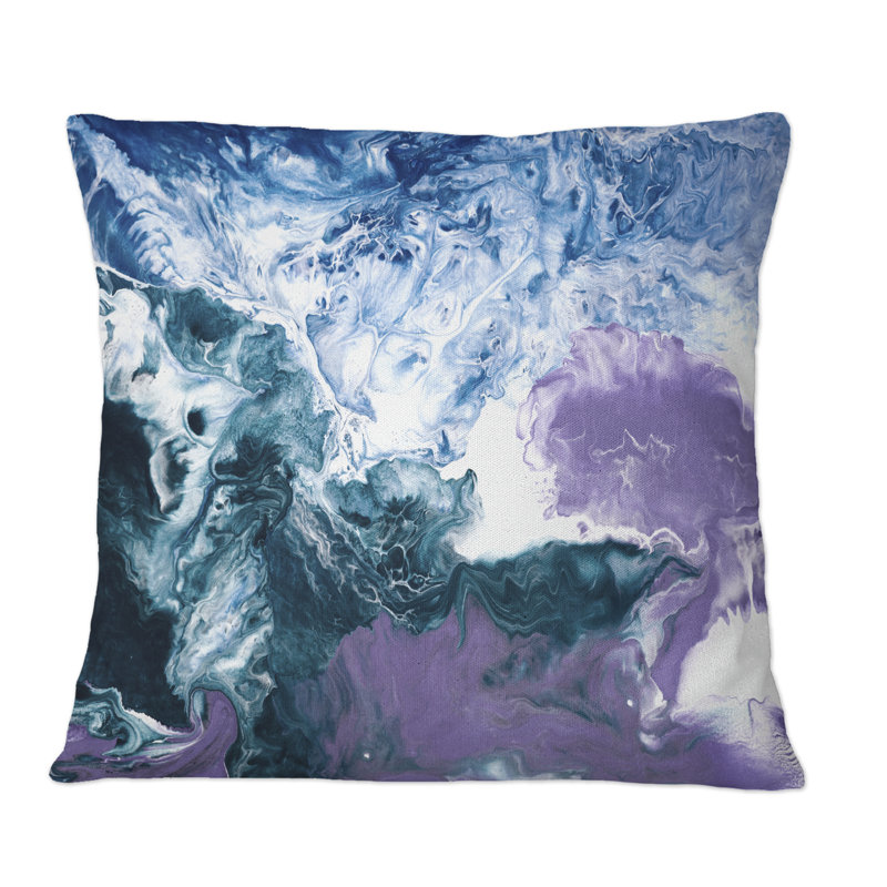 Coussin décoratif en marbre bleu et violet, 18 po x 18 po