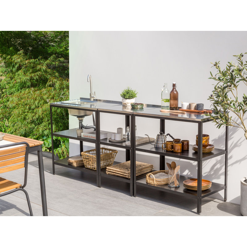 Beliani 160cm 2 Modular Outdoor Kitchen