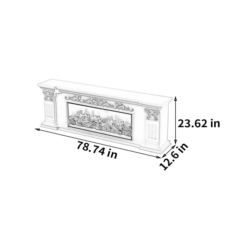 Meuble télé avec cheminée Retro, 78.74"