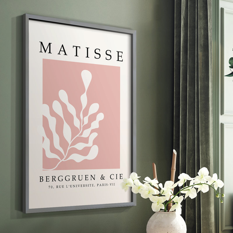 Matisse XLVII, reproduction encadrée - bois massif, Gris, H 10 po x l 8 po