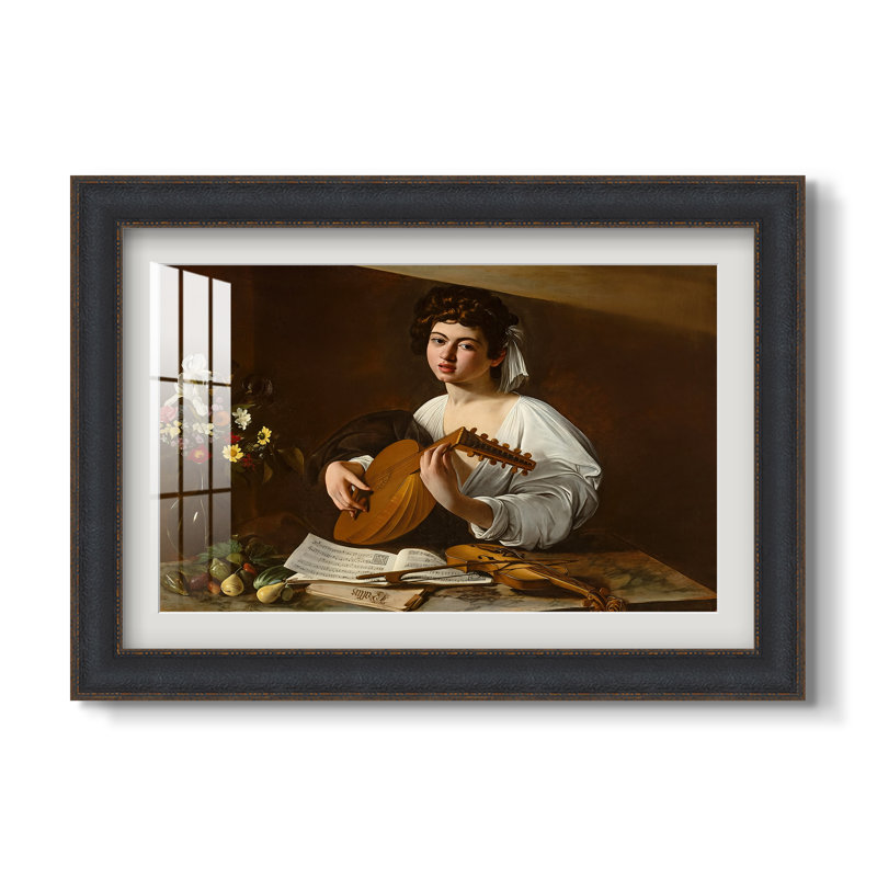 Le Joueur de luth (Version de l'Ermitage), vers 1596 - Caravage - Estampe encadrée sur mesure, Format intérieur 20 po x 28 po