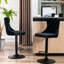 Tabourets de bar en velours noir avec siège pivotant à 360 ° et hauteur de siège réglable de 25 à 33 pouces, de 2 pour la salle à manger, pub à dossier ergonomique de style américain, support de taille confortable