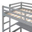 Lit mezzanine avec échelle, tablettes et bureau