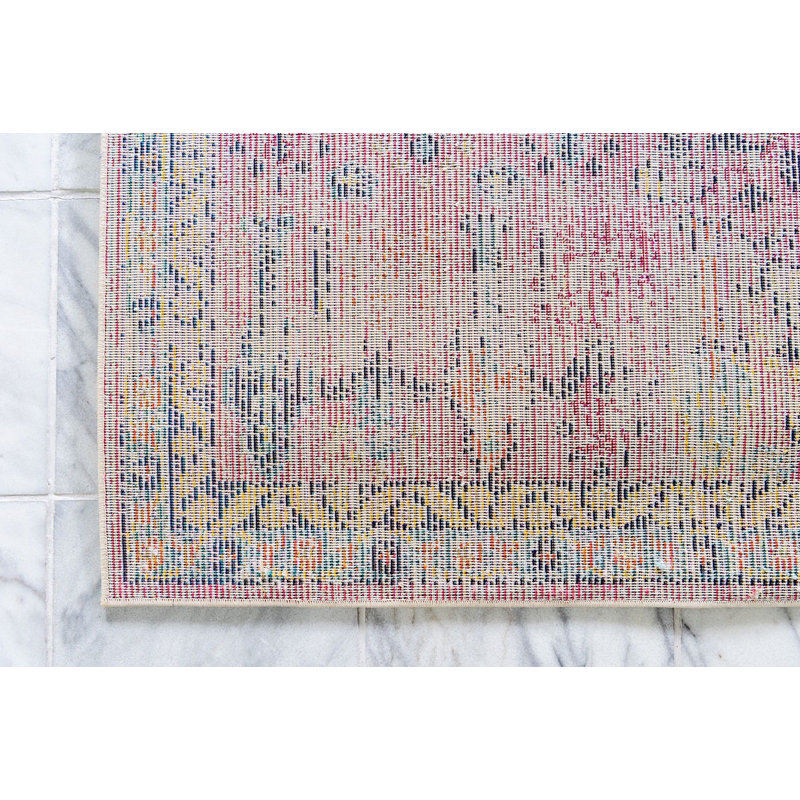 Munos Oriental Pink Area Rug, Rectangle 2' x 3'
