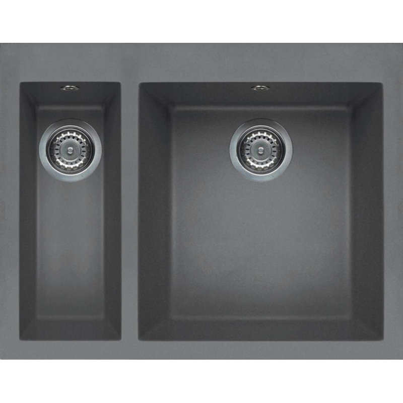 Quadra 1.5 Bowl Inset Kitchen Sink, Light Grey