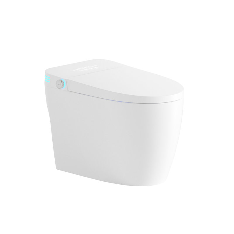 One - Piece Bidet Toilet Seat Smart Toilet, Auto Flush And Open/Close, Adjustable Temp Heated Seat, Warm Water Dry, Remote Control Side Know, Sensor For Cover Operation, Female Wash Rear Modes,