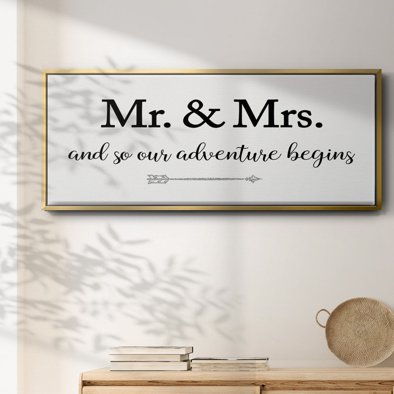 Mr. and Mrs.- Framed Canvas, 24" H x 60" W