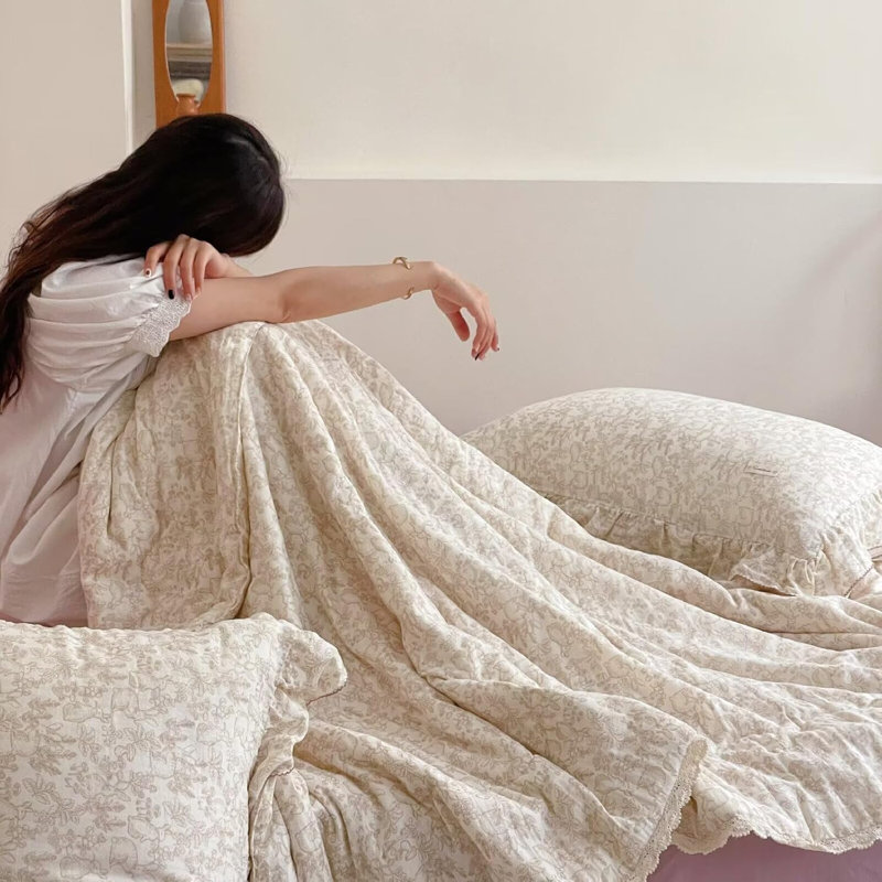 Cute Pattern 2-Layer Muslin Cotton Quilt/Blanket