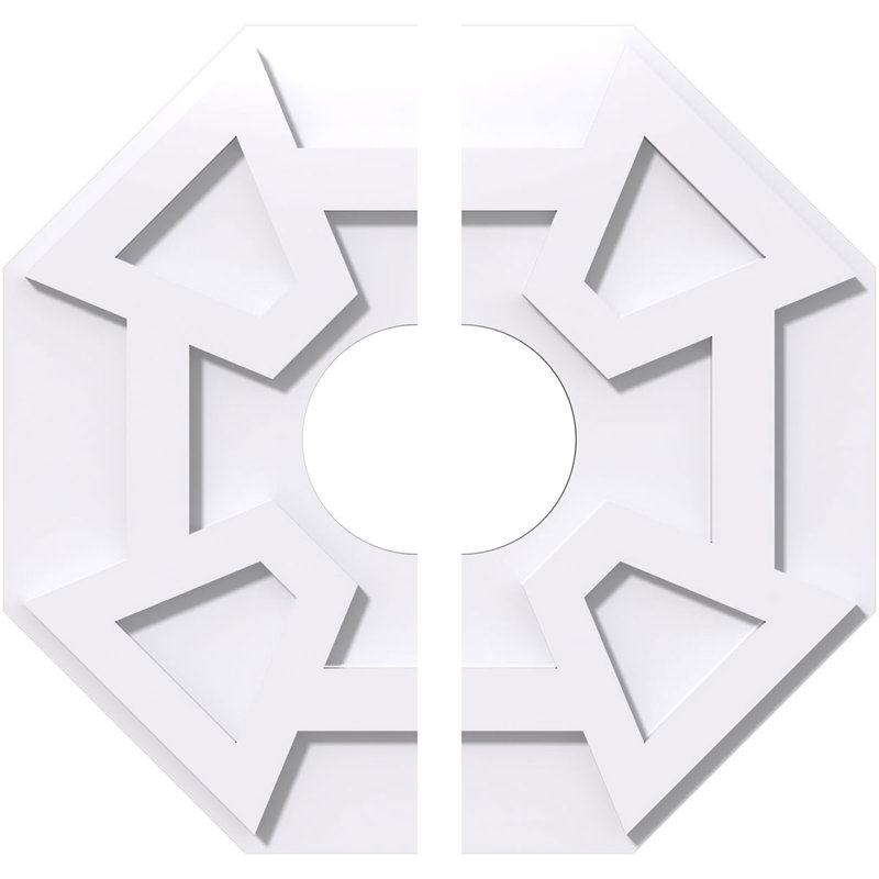 30"OD x 5"ID x 10 1/2"C x 1"P Logan Architectural Grade PVC Contemporary Ceiling Medallion, Two Piece, 30" H x 30" W x 1" D