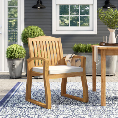 Burcham Patio Dining Chair with Cushion by Highland Dunes