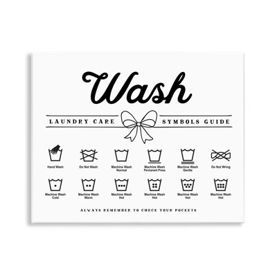 Wash Laundry Care Bow Accent Wall Plaque, design by Lettered and Lined