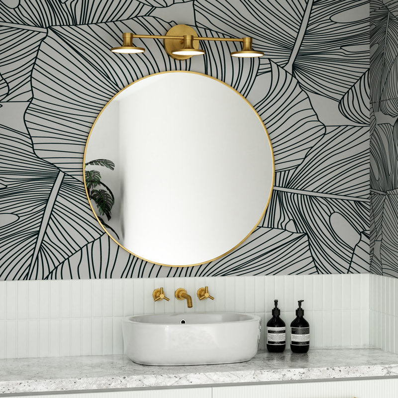 Daveney 3 - Light Dimmable LED Vanity Light, Brushed Gold