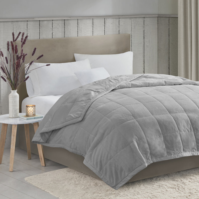 Twin Gray Reversible Down Alternative Blanket