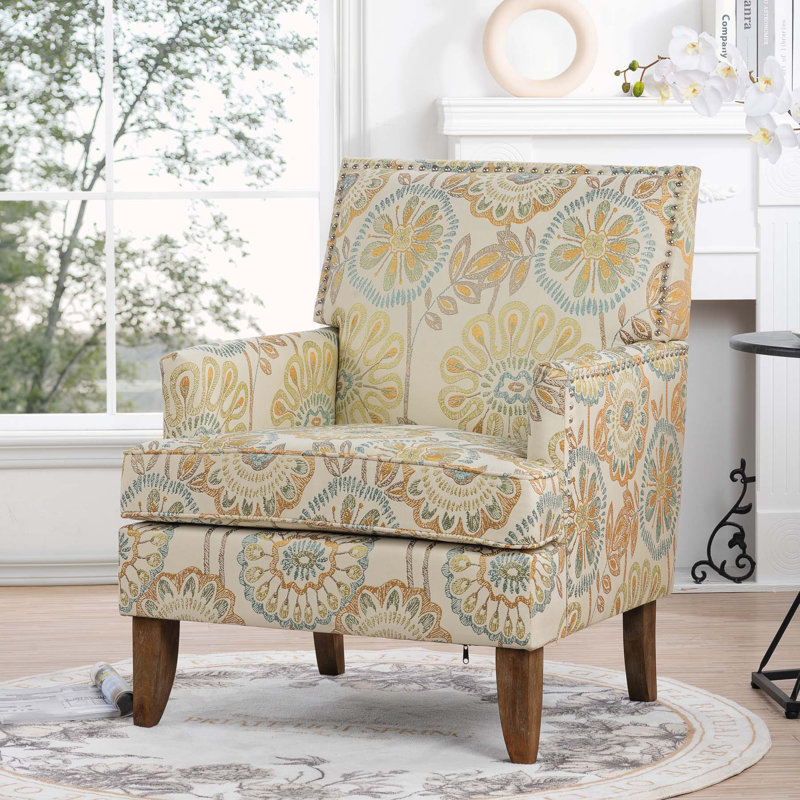 Fauteuil de 28,94 po de large Lippitt, Mélange de polyester beige